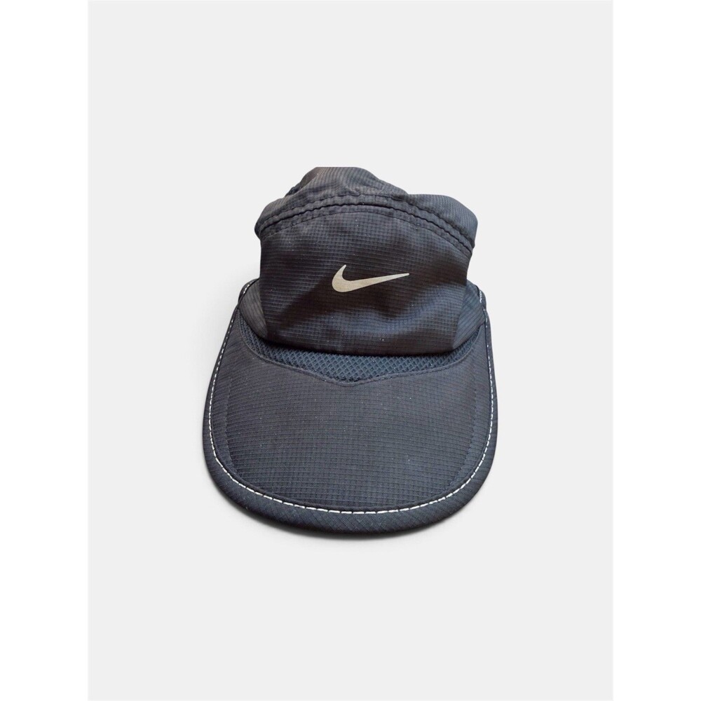 Nike Daybreak Dri Fit Running Hat 5 Panel Mesh Black Lightweight Ripstop Fabric